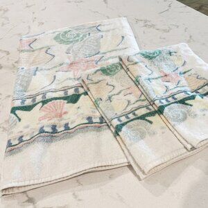 Vintage JCPenney Collection Bath Towel & 2 Hand Towels Coastal Beachy